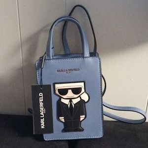 Brand NEW ✨ KARL LAGERFELD Paris petite Maybelle crossbody,color blue fog